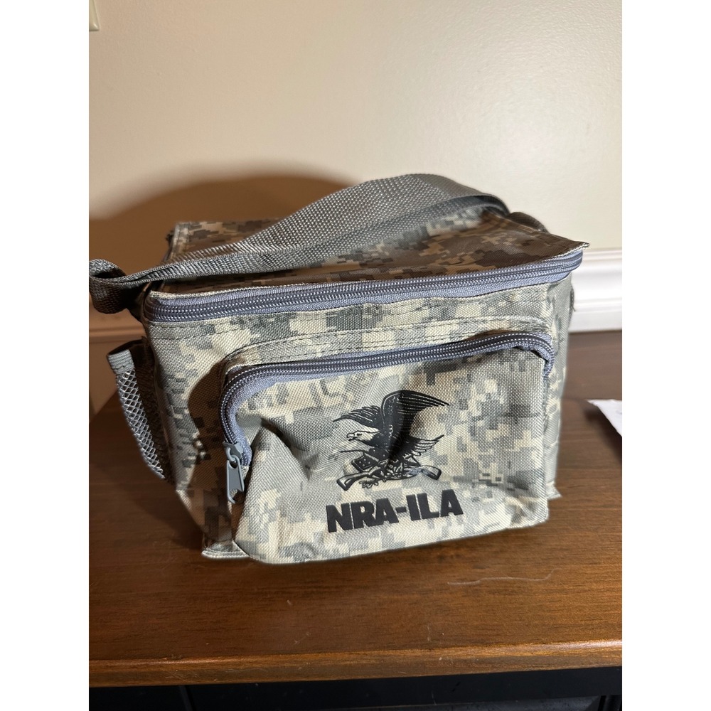 NRA-ILA Digital Camo Insulated Cooler Bag Lunch Box Adjustable Strap ACU Pattern